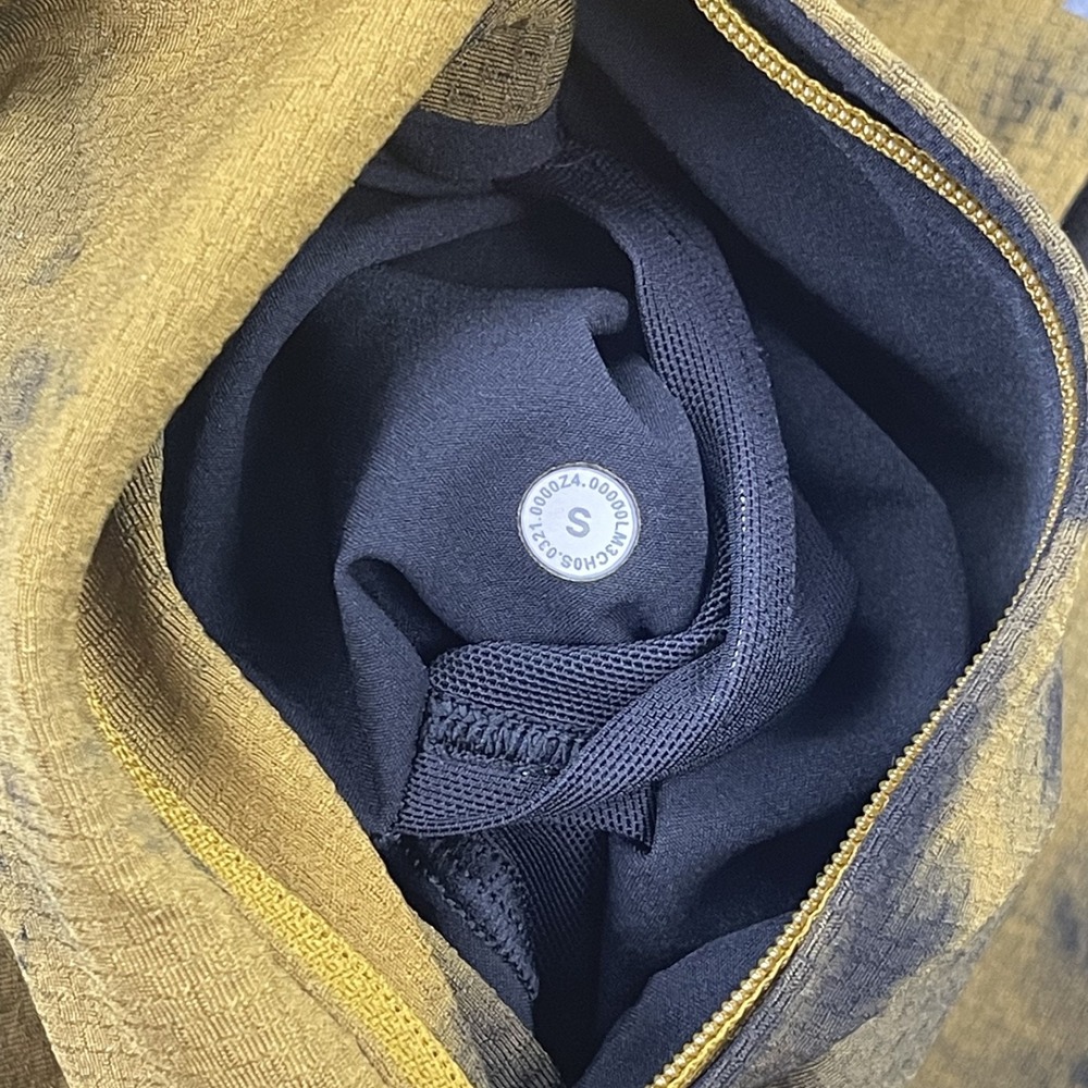 Lululemon Textured Tech Hoodie Mens Small Diamond Dye Gold Spice Black - Picture 7 of 15